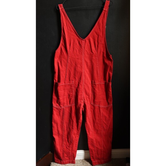 Free People Pants - We The Free High Roller Denim Jumpsuit M Pockets Slouchy Utility Free People